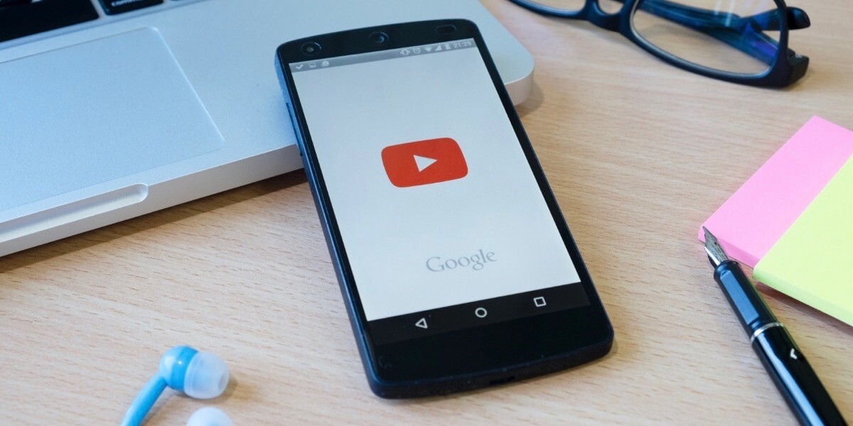 Youtube logo on mobile phone