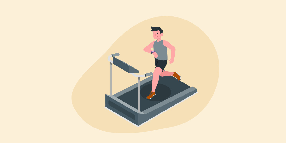 Man running on treadmill