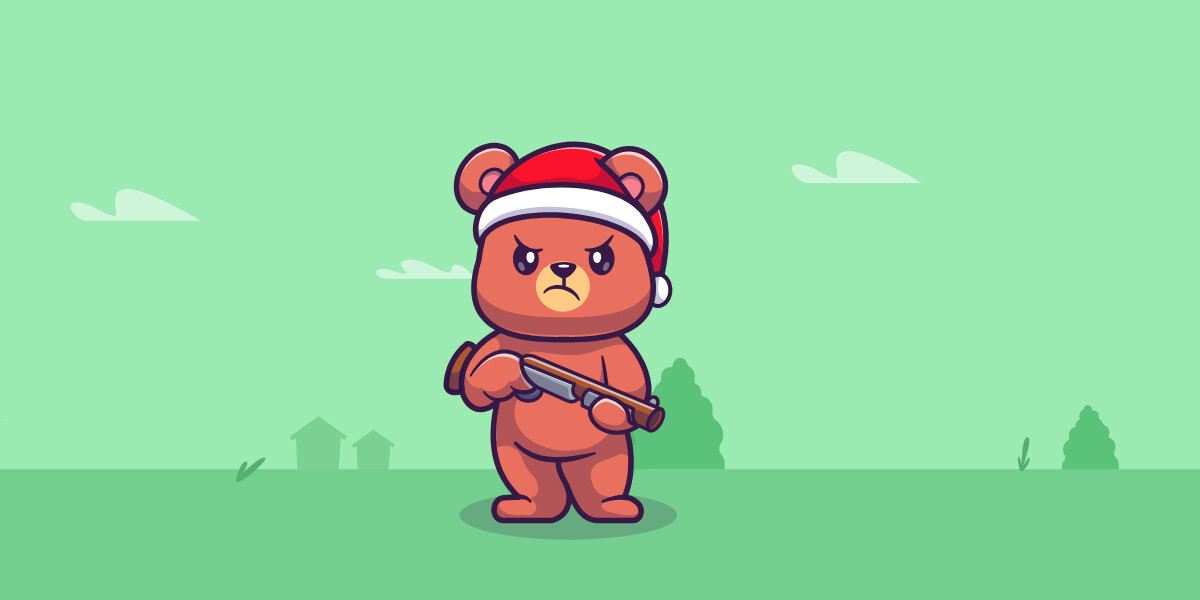 Teddy bear holding a gun